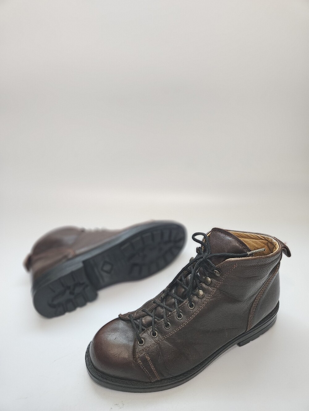 VINTAGE J CREW LEATHER BOOT BROWN SZ 13 MADE IN CANADA RARE